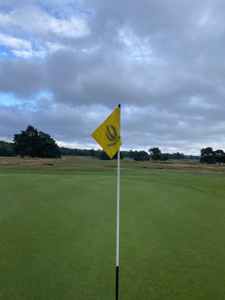 SomersetRichard's tweet photo. Family fourball on the Old Course at @waltonheath_gc this afternoon.  All was in top order, save for the 9th hole being unplayable due to a temporary immovable obstruction.  Here’s hoping the visitors who dropped in due to the bad weather had a safe onward trip to Suffolk. https://t.co/QmDzvizTRn