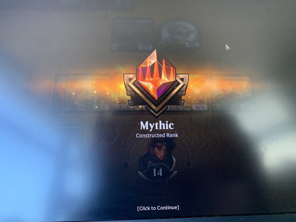 Staciianna's tweet photo. Made it to mythic first time #mgtarena #MGT #magicarena https://t.co/R8CmySrd0Q