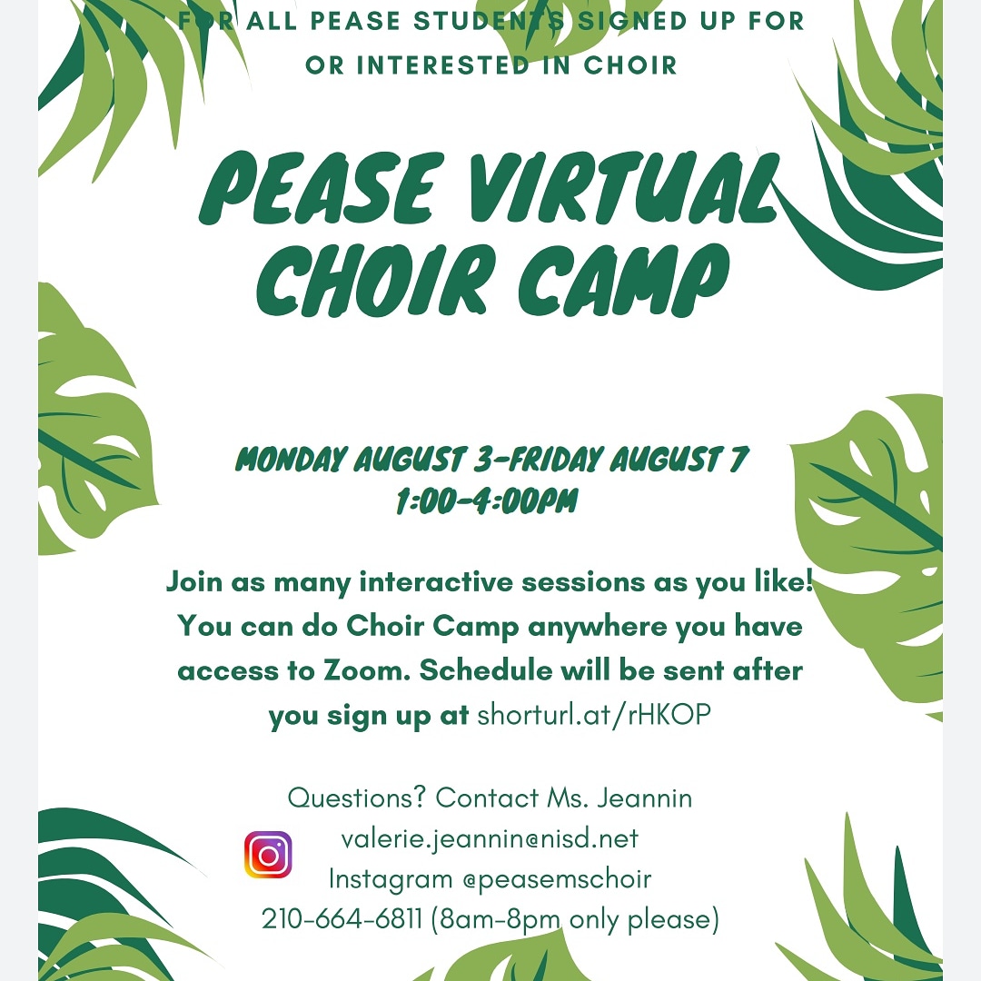 PeaseMSChoir's tweet photo. Virtual Choir Camp kicks off next week! To sign up click link in bio. https://t.co/iyOFC7pFYG