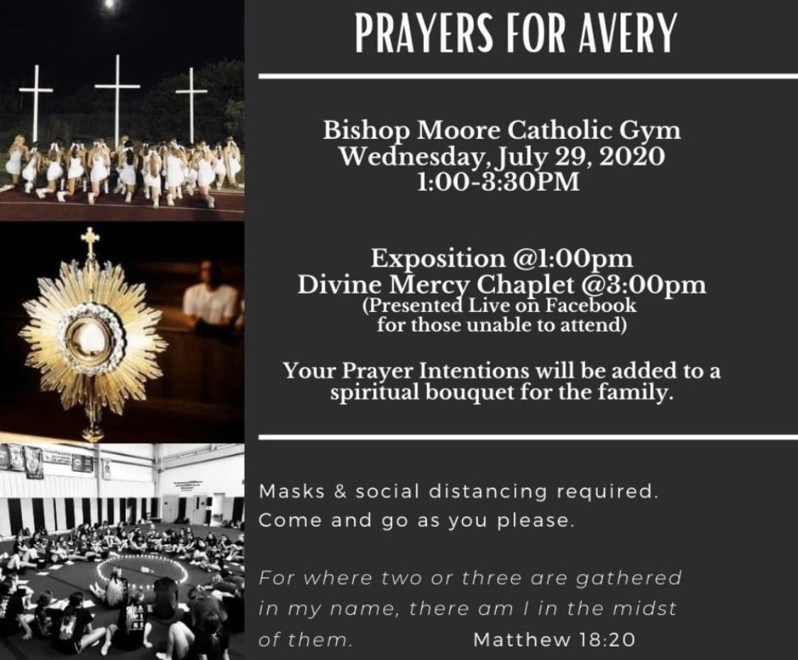HornetFB_1MOORE's tweet photo. Prayers for Avery! #1BishopMoore https://t.co/SxAuYoKith