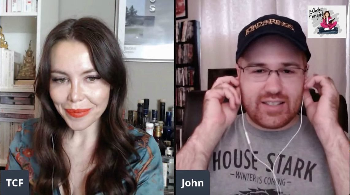 HelenaLahnstein's tweet photo. The lovely @JohnWebsterFilm and I had a blast talking Rohan and the history of the Rohirrim. YES, I’m talking Third Age - it’s happening people 😂 ... well, whenever my laptop decides to upload #macproblems 🤪 #LOTR #tolkien #forrohan #theodenismyking https://t.co/bxKTI2gtLX