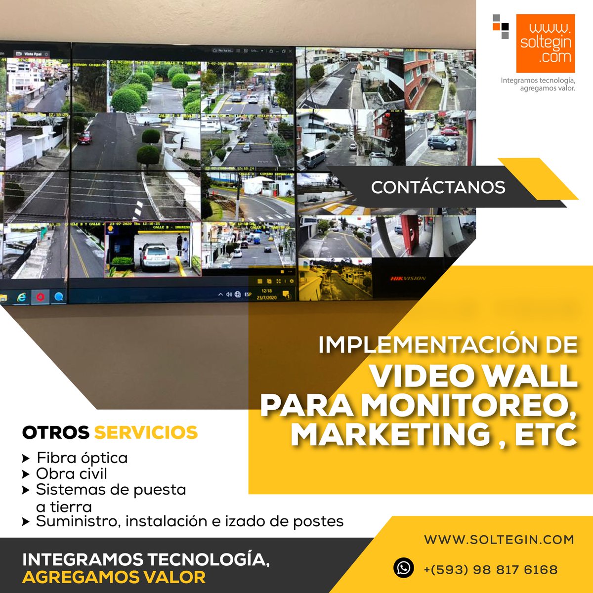 soltegin's tweet photo. 🤝🏼Adaptamos nuestro equipo y mano de obra a sus necesidades, además el video wall es la perfecta solución para visualizar el contenido en gran tamaño.😉

En SOLTEGIN integramos tecnología, agregamos valor...
.
.
.
CONTÁCTANOS:
🌐 https://t.co/16gEF9fRk1
📲 09 88176168 https://t.co/JqRNI6HyyB