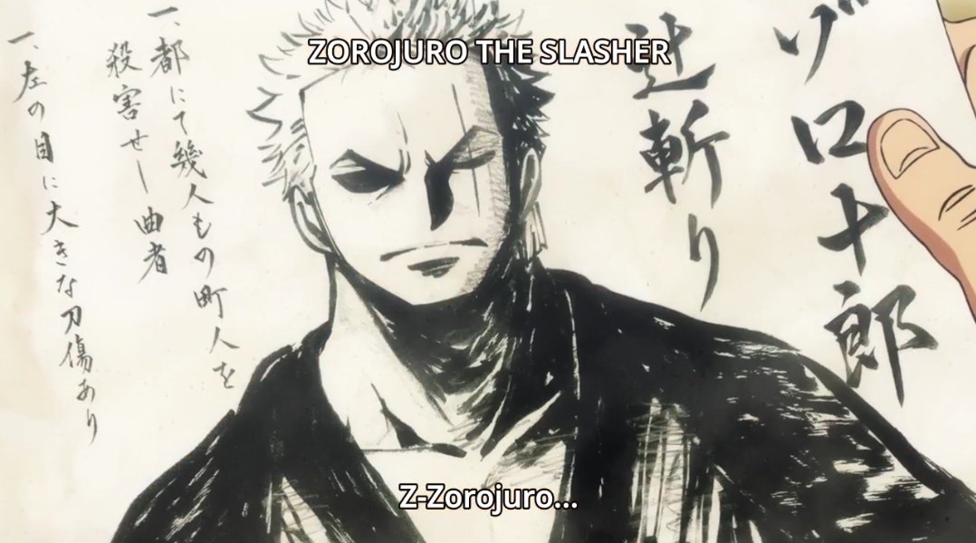 The anime is so prettyyyyy. I love that the this news is in color but a while back for Zoro's and Luffy's wanted posters it wasn't in color. Wano people have their priorities straight 