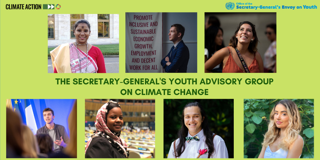 The climate crisis impacts everyone, but young people will face the biggest consequences over their lifetime. 
<a href="/UN/">United Nations</a> SG <a href="/antonioguterres/">António Guterres</a> has launched a new Youth Advisory Group on Climate Change for bold #ClimateAction. We warmly welcome these amazing climate leaders!