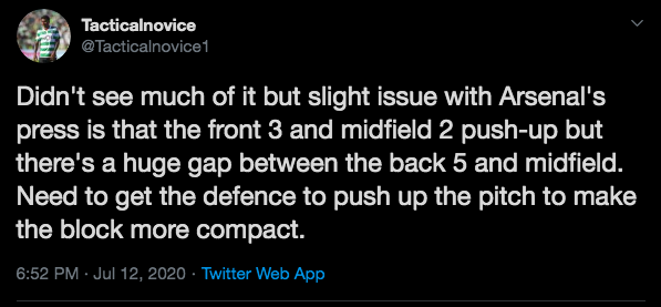 Both sides also leave gaps between midfield and defence when they press in the 3-4-3. The back-lines don't push up enough which leaves space to exploit. Both sides can hurt each other if they beat the press and get their forwards in that zone between midfield and defence.