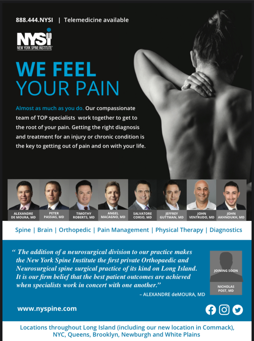 NYSPINEINST's tweet photo. Getting the right diagnosis and treatment for an injury or chronic condition is the key to getting out of pain and on with your life. Reach out to us today by calling 888.444.NYSI to schedule an initial visit or visit our website https://t.co/dzr3XL6QLs #NYSpine #PainManagement https://t.co/WCZpBsPl8w