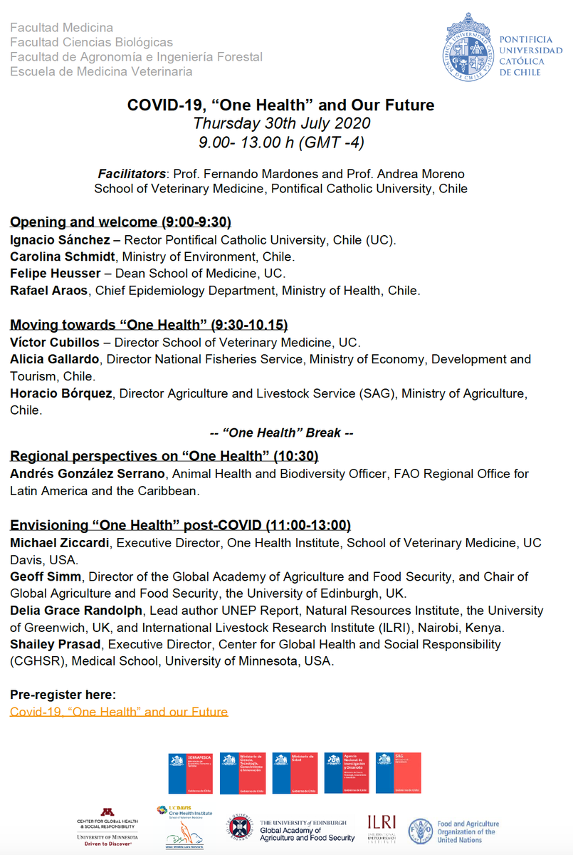 fomardones's tweet photo. 🔔ESTE JUEVES🔔Junto a @ucatolica @FacMedicinaUC @FAOAnimalHealth @ILRI @OneHealthUCD @UMNews @GlobalAgEd @sagchile @sernapesca @ministeriosalud discutiremos "Covid-19, "Una Salud" y Nuestro Futuro".

Inscripción:https://t.co/IDzwMuyACs https://t.co/Wf4HjYPBar