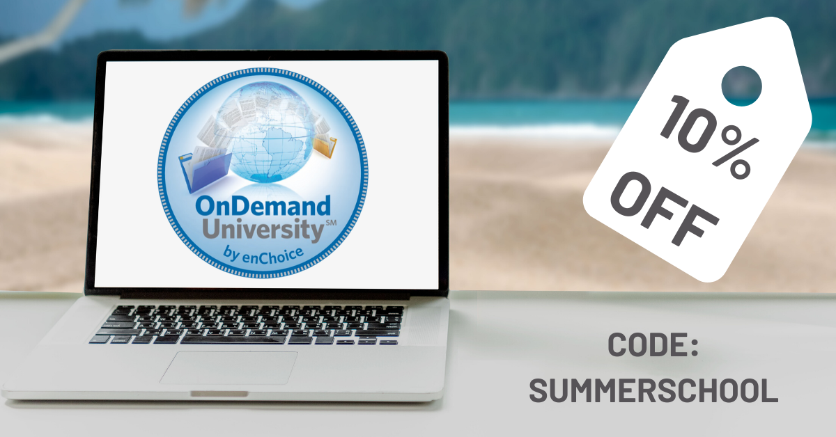 enchoice's tweet image. Get the most out of your IBM CMOD system! Use code SUMMERSCHOOL for 10% off ALL CMOD Instructor-Led Online &amp;amp; Self-Paced Online Courses. bit.ly/38XU7fT  #CMOD #IBMCMOD