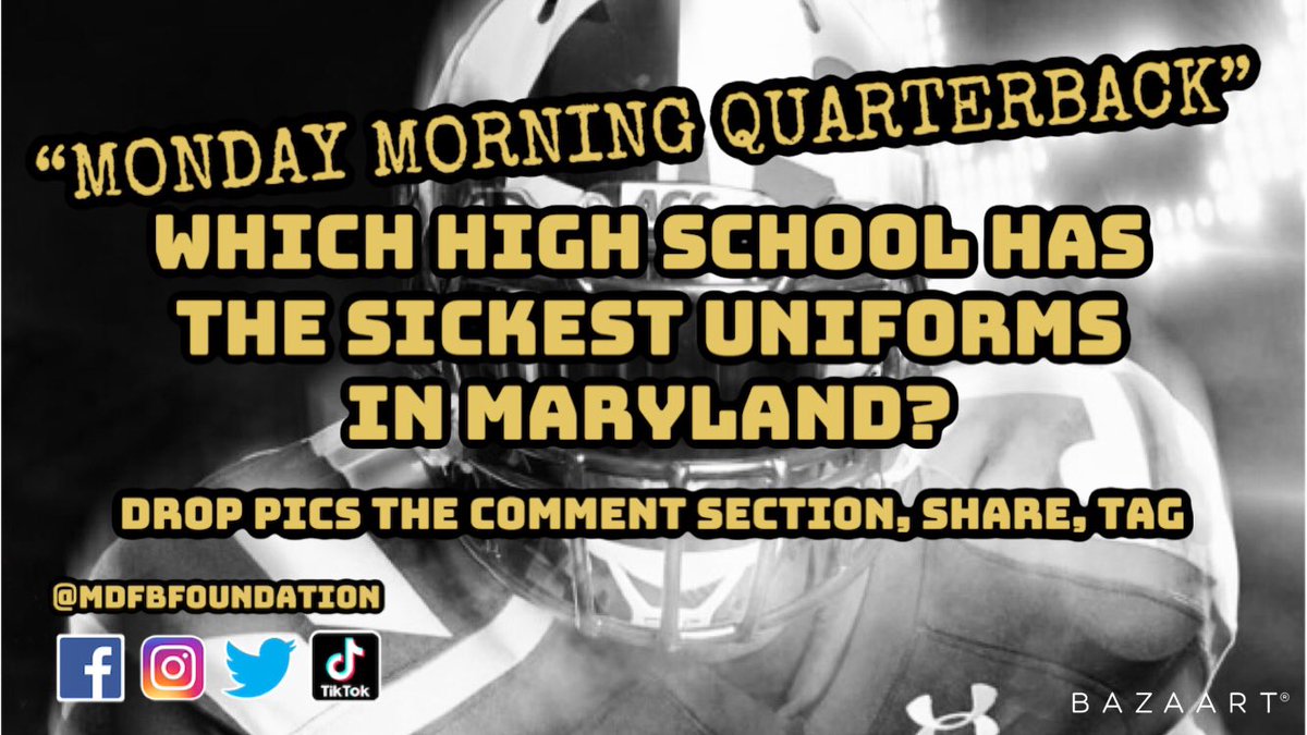 MDFBFoundation's tweet photo. Which Maryland High School Football uniforms are 🔥🔥? 
Drop your pics in the comments, RT, and tag! https://t.co/zZeRwT15em