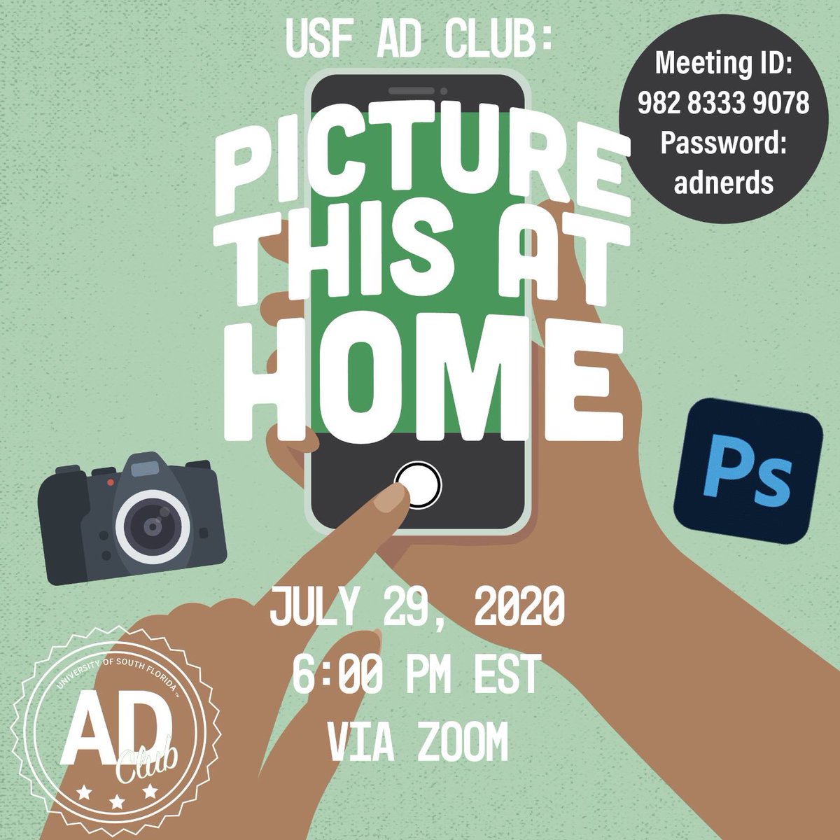 New Meeting Alert! 🌟 Join us THIS WEDNESDAY from 6:00 PM - 7:00 PM EST via Zoom! Get ready to talk all things photography as well as prepping the best headshot from home! 📸