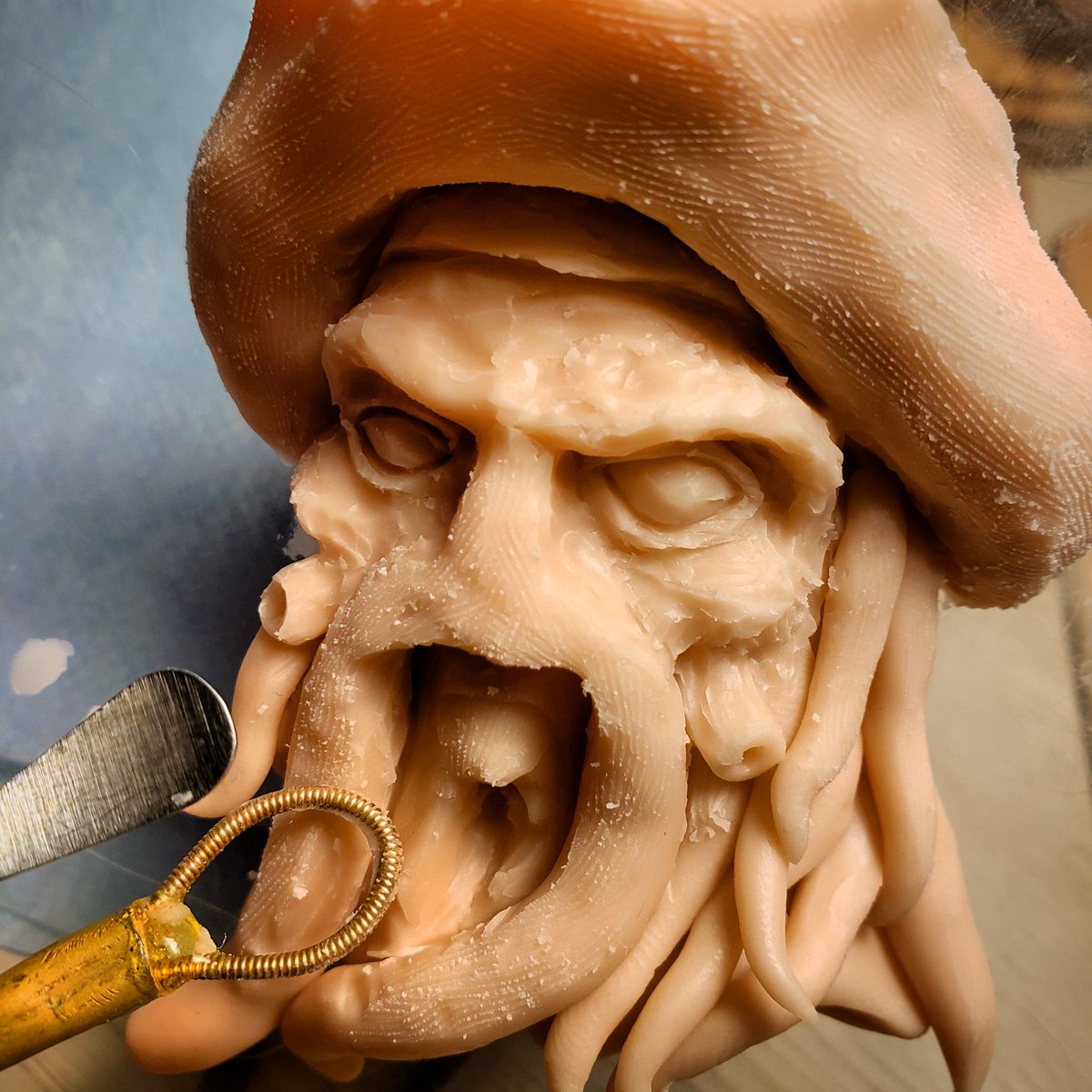 MFlemJr's tweet photo. I started a very fast relief caricature sculpt of Davy Jones. 
.
#piratesofthecaribbean #davyjones #disney #waltdisney #pirates #caricature #sculpt #sculpture #sculpting #art #artist #MFlemJr #polymerclay #supersculpey #relief #sealife #seacreatures https://t.co/N5lslHpP2c