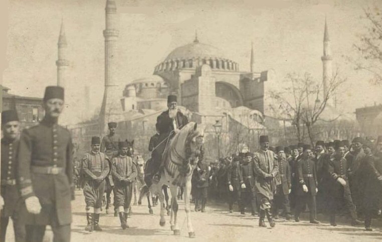 Around the mid 1400s, Constantinople fell and was captured by Moslem forces of the Ottoman Empire. Hagia Sophia was looted and ordered turned into a mosque. Several minarets were added over the centuries and adaptations made in the interior to accommodate Moslem worship.