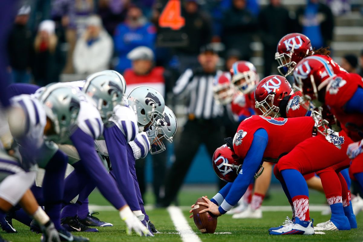 CoachNLuke's tweet photo. Rivalry week, #10 @KU_Football hosts #24 @KSUFootball! https://t.co/1BAVDIQu1N