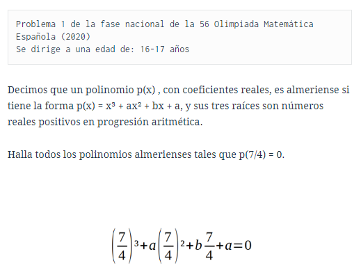 DimatesUA's tweet photo. #LosProblemasDeDimates #154: Polinomios almerienses (https://t.co/GQjp21rWMu)
¡Inténtalo! (La solución en una semana)
#OME2020
@RobSelGom
@OMErsme
@Calendarimat
@EstalmatCV
@RealSocMatEsp
@Dimatematicas
@SEMCV
#LápizYPapel https://t.co/20PMV64FSR