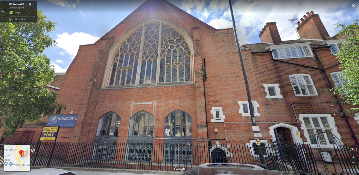 It was filled at the Harrow Club Sports Hall in London. It's a community center founded in 1883 by a local church. The outside scenes were filmed on Freston Road, where it's located.