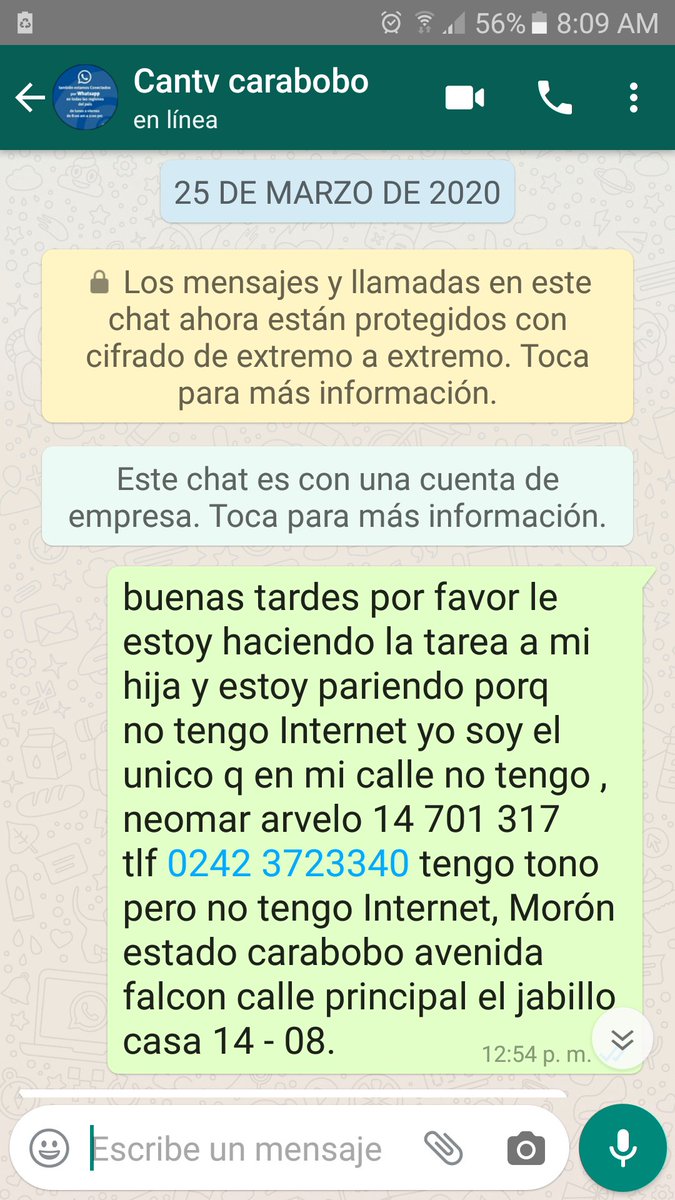 neomar_34's tweet photo. @salaprensaCantv @Gabrielasjr @Mincyt_VE @RNVinformativa @Yvke_Mundial1 @avnve @VTVcanal8 @Conatel @RnvActivafm saludos estoy desde marzo sin Internet y nada https://t.co/0JNpcQ0zFP