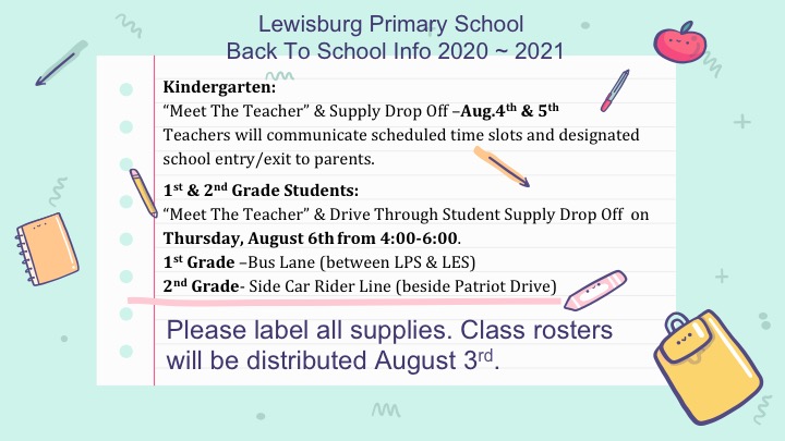 TweetDCS_LPS's tweet photo. DATE CHANGE: 1st &amp; 2nd Grade "Meet the Teacher" , Supply Drop-Off, &amp; Yearbook Pick Up is now Thursday, August 6th from 4:00-6:00. See you then and tell your friends! https://t.co/Fm9g4LvqYA