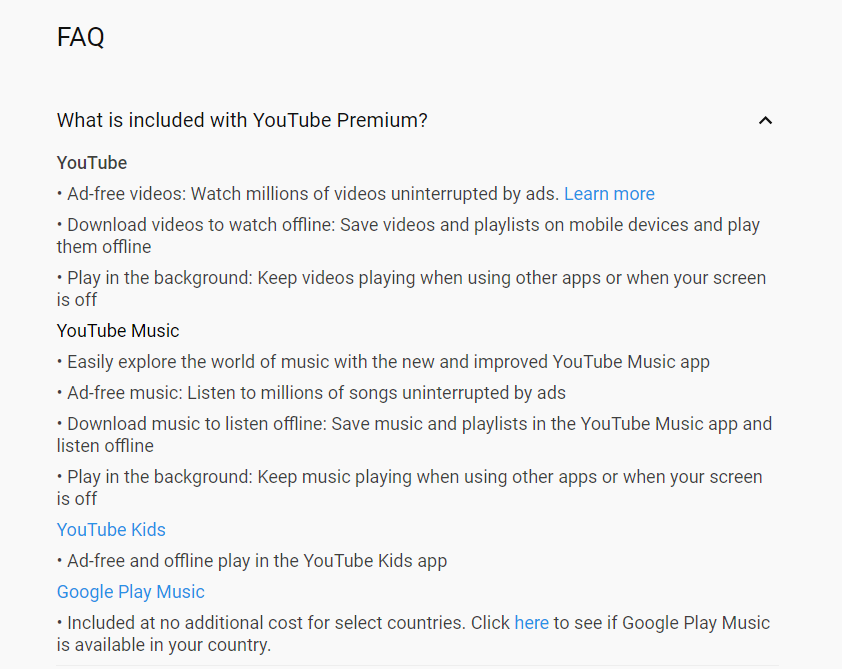 4. Yt PremiumAlso, you can have a FREE trial of 1 month. I put below some basic information about the premium accounts.From what I see here...paying for YT Premium Account also offers you the 'premium' access for YT Music AND Google Play Music!!(BUT PLEASE VERIFY THIS BEFORE)