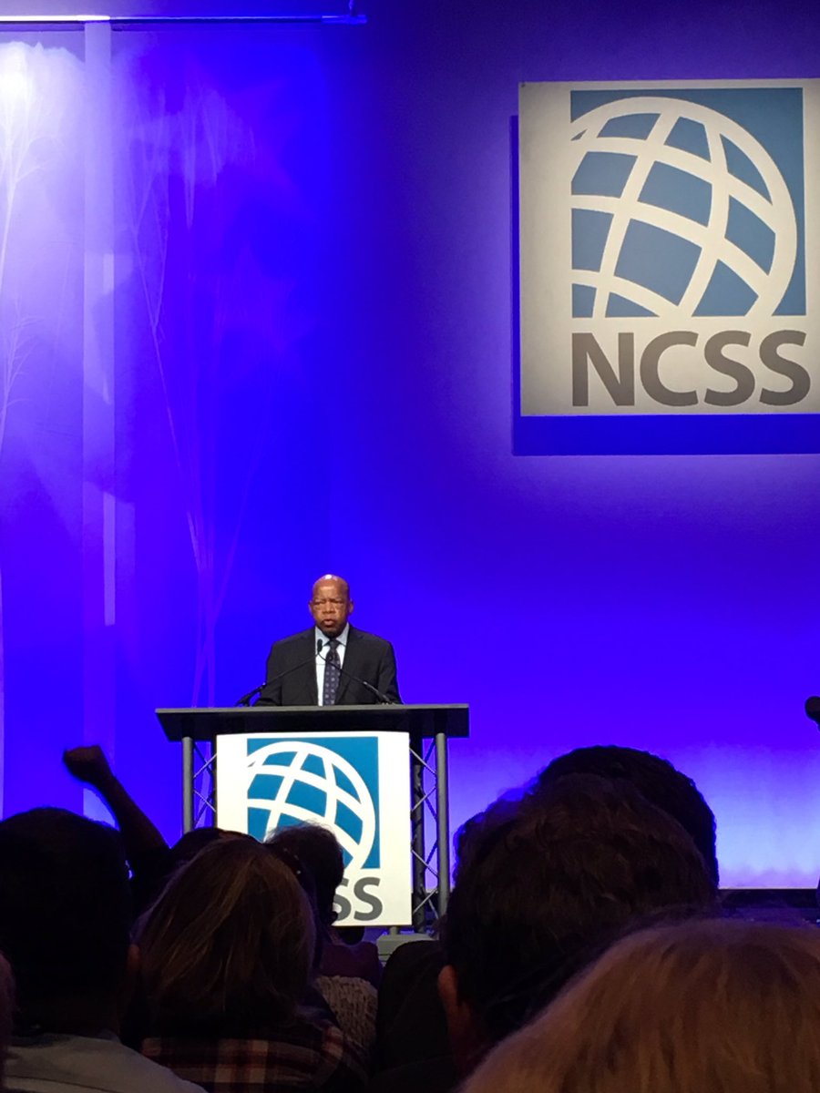 Ms_LKatz's tweet photo. I’ll never forget hearing Rep. John Lewis speak at the 2016 NCSS. He spoke of the power of hope and importance to teach our students that they are the change for our future. We must honor his legacy but working toward a better future. ❤️ https://t.co/DbcrFUM3IM