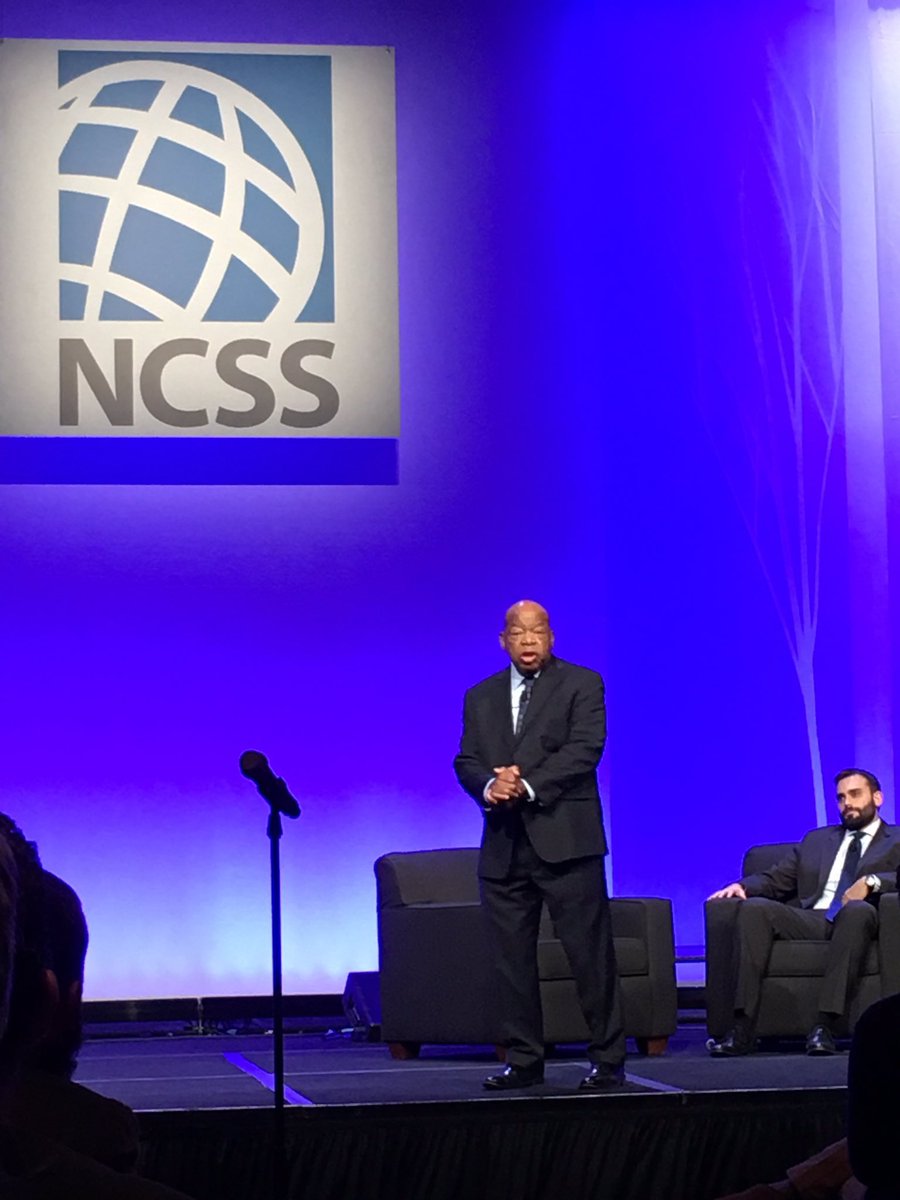 Ms_LKatz's tweet photo. I’ll never forget hearing Rep. John Lewis speak at the 2016 NCSS. He spoke of the power of hope and importance to teach our students that they are the change for our future. We must honor his legacy but working toward a better future. ❤️ https://t.co/DbcrFUM3IM