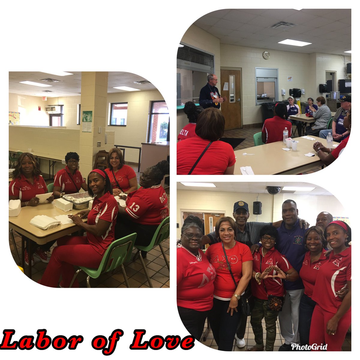 kimberly_bracy's tweet photo. In honor of the South Atlantic Region’s, “A Delta Love Affair Week. This pic is of my linesisters and I at the the Greensboro Urban Ministry during #GHOE in 2016 cleaning tables and serving meals to individuals and families in need. #DSTsharetheLove #pacdst #SARDST https://t.co/f4ekbSOqJT