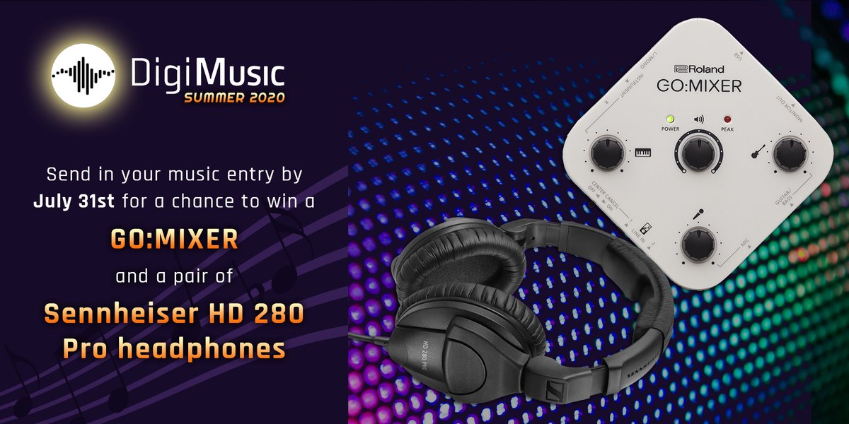 digimusic2020's tweet photo. You could win a GO:MIXER &amp; Sennheiser HD 280 Pro headphones! Send your music composition in by July 31st to be entered in a draw to win.

📍 All entries must be made by British Columbia residents who are in Grades 7 - 12! https://t.co/J5ZwROCWIK

More prize announcements to come! https://t.co/C1rRj9hXyX