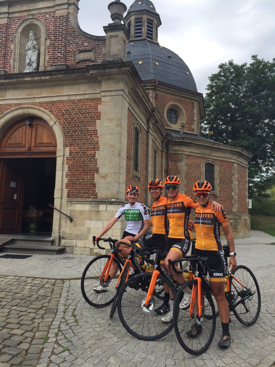 TeamCiclotel's tweet photo. A team quartet through Flanders 🚵‍♀️ 

#teamciclotel #cicloteltravel #cyclinglife #womenscycling #3action #ridleybikes #flandersfields #biketour https://t.co/9EQm0fXTMx