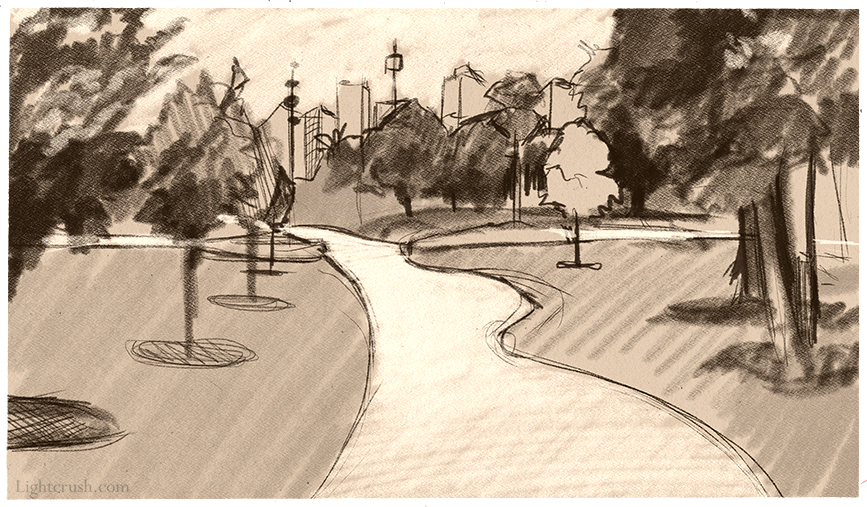 Silver pathways through the park.

#littlelandscapes 