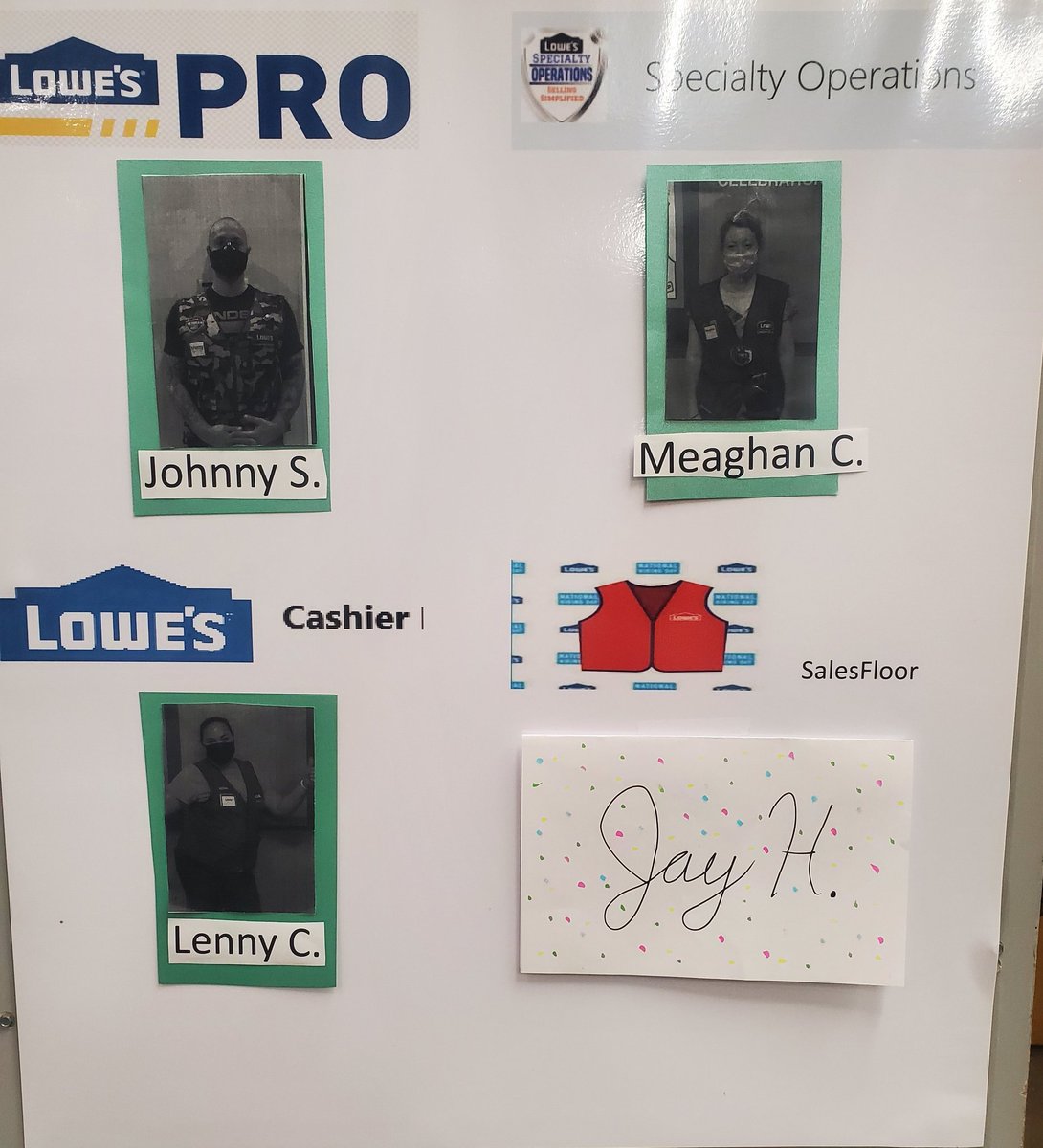 of_2657's tweet photo. Shoutout to our weekly allstars, Meaghan, Johnny, Jay and Lenny! #lowes2657 #lowesoflowell #allstars #loweslife #lowes @mike_norsworthy @Bracken73P @sandrajwendel1 https://t.co/Kjfiz5TGs4
