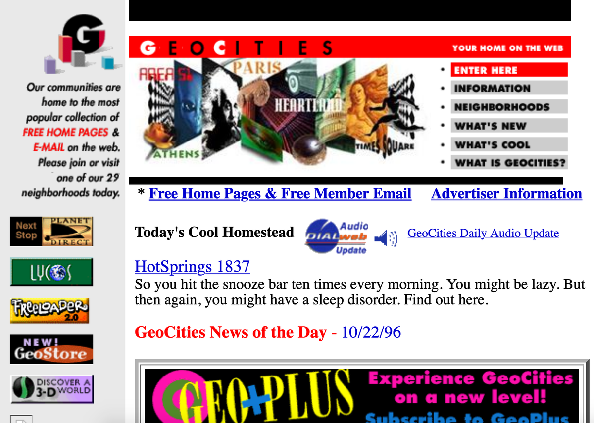 k_o_p_e's tweet photo. Berühmt für seine animierten "Hintergründe aus der Hölle": Geocities! Gibt's als 652GB Dump zum Durchklicken auf: https://t.co/dzOl7IM3FC
#90sweb #mittagspause #retro https://t.co/zykVtNpKzn