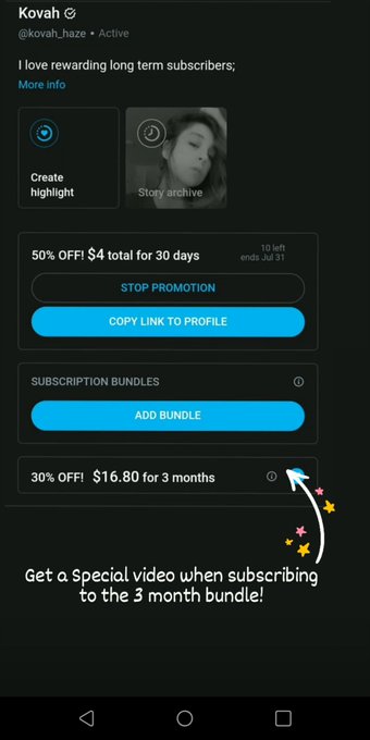 💞 New fans get 50% off the first month 💞 A three month bundle purchase will get a special video sent