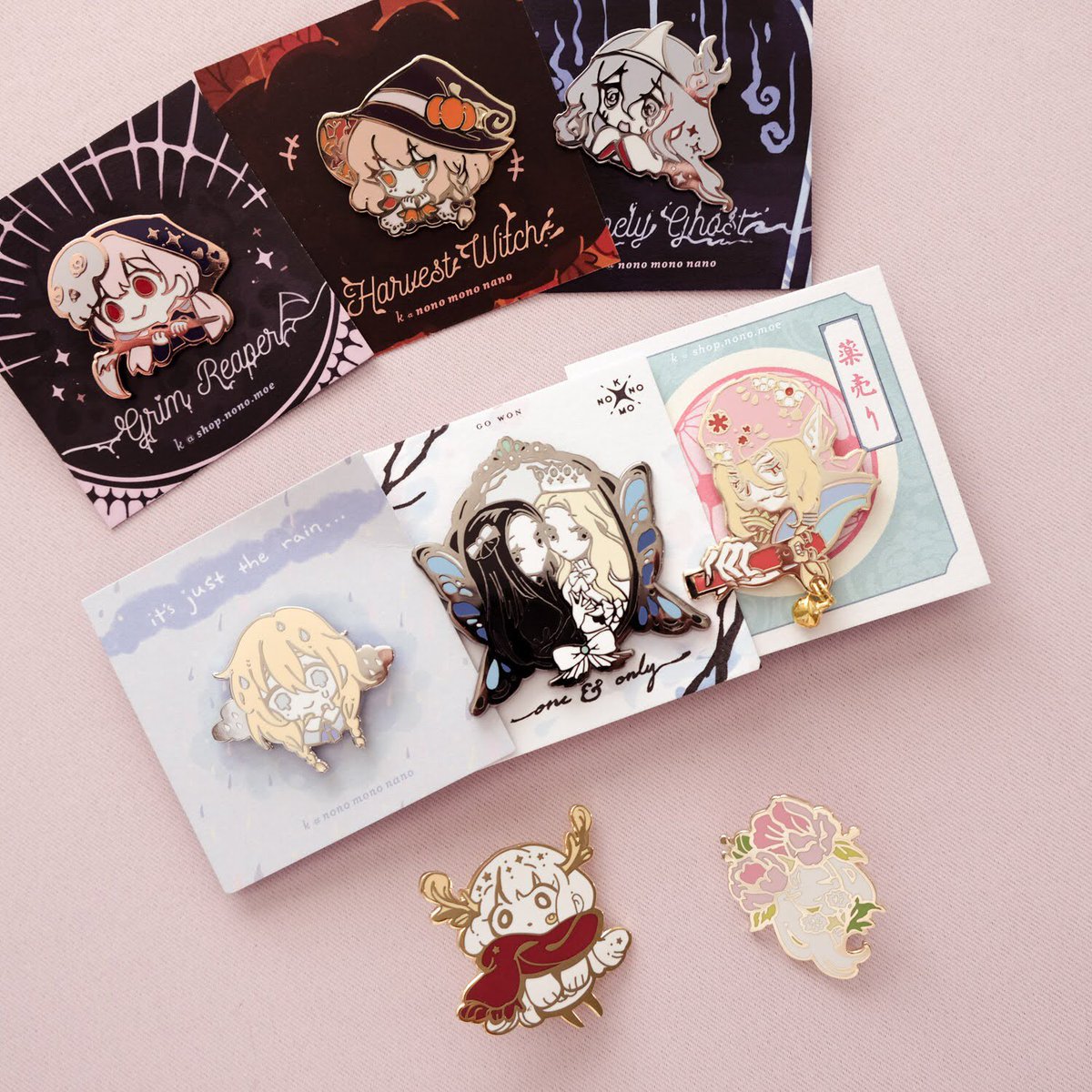 I also updated my store with a bunch of B-grade pins! And there's free shipping over $40 within the US with code FREEUS ✨✨
