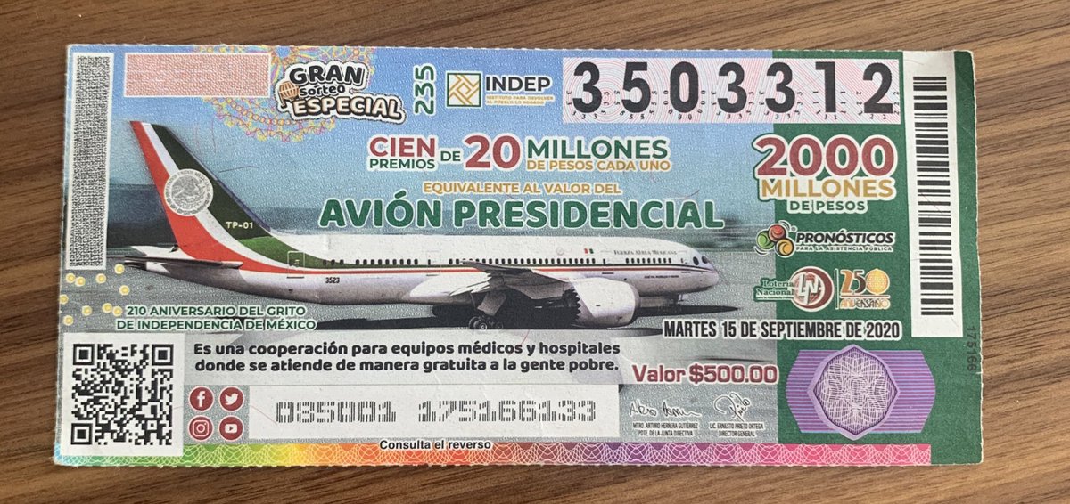 ledacoral's tweet photo. Compremos nuestro cachito de la rifa del #AviónPresidencial.
Recuerden que el principal objetivo de la rifa es ayudar al sector salud.
#SóloElpuebloPuedeSalvarAlPueblo
y sólo el pueblo organizado salva a la nación. 
¡Desde abajo y entre todo¡
#JuntosSaldremosAdelante https://t.co/bBJFhun1Pf
