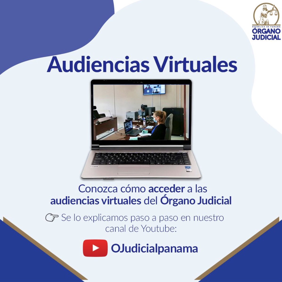 Entérese cómo acceder a las audiencias judiciales virtuales.Haga clic en el siguiente enlace:bit.ly/2ZiBmRi