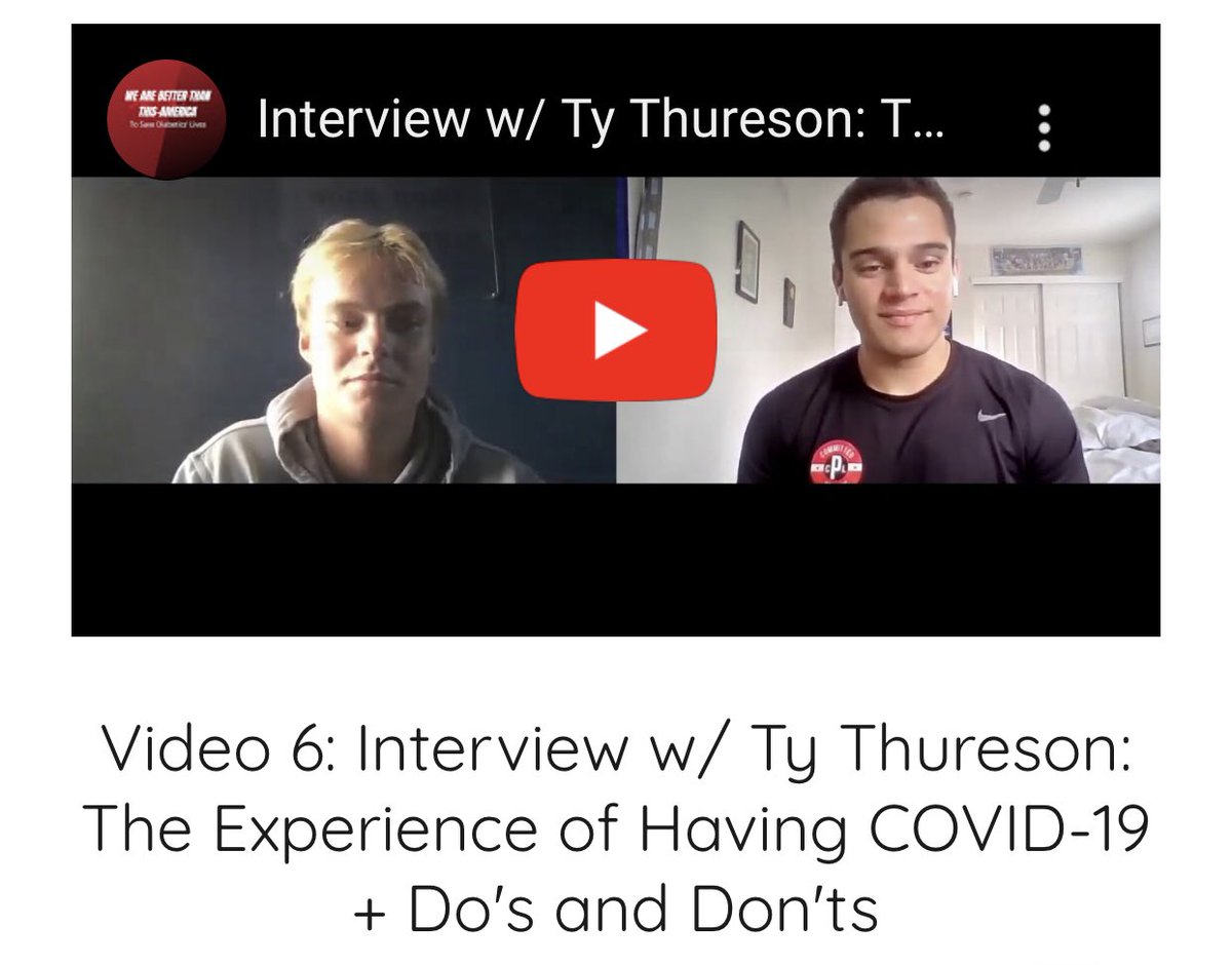 WeBetterAmerica's tweet photo. New video is up under the Diabetic Content Page! We had an open and honest interview with @Tythureson about his experience living with COVID-19 and the Do’s and Don’ts. Link is below and on website. 

https://t.co/BJENSrBPJ5 https://t.co/YeDYmogSNF