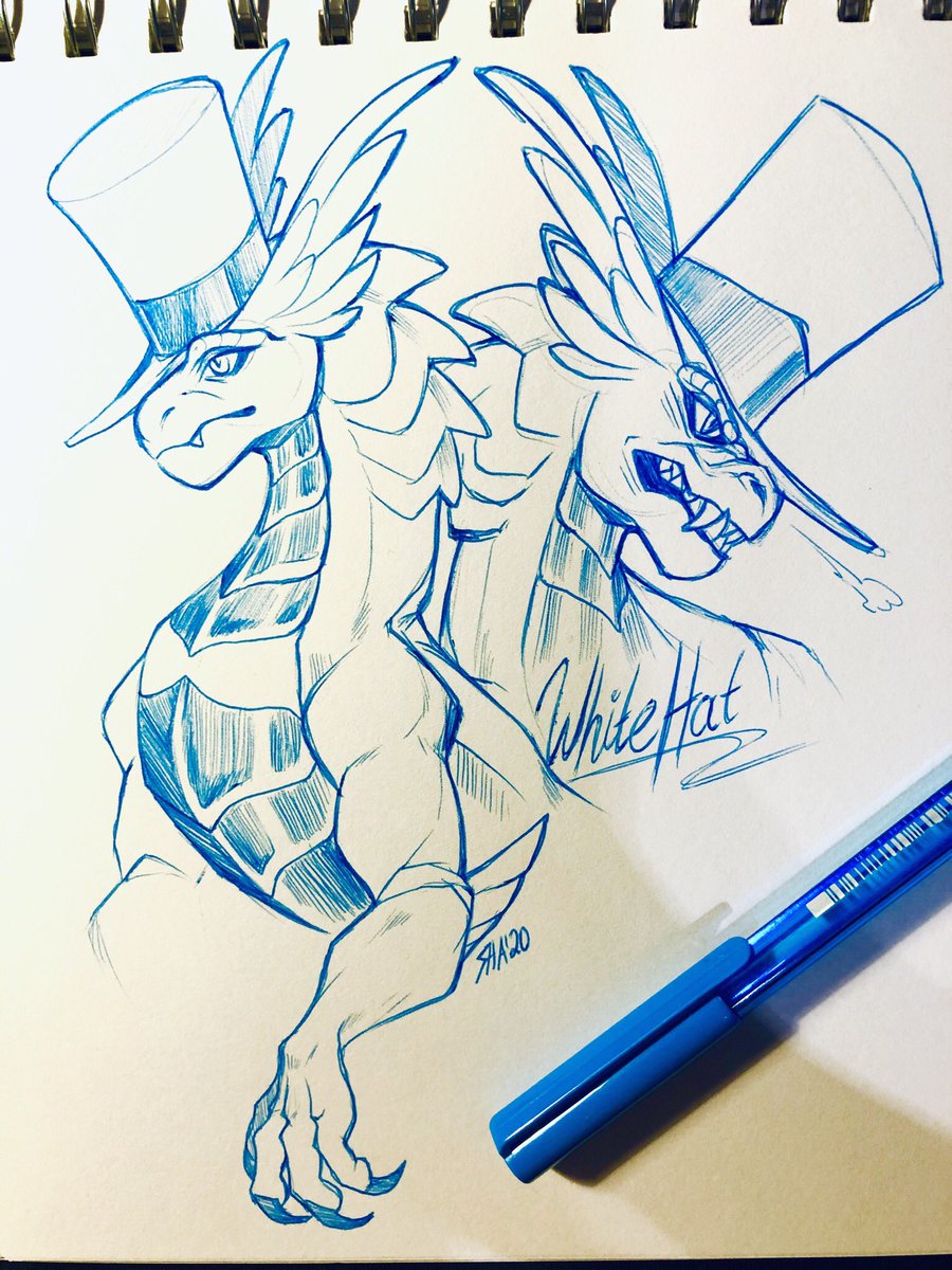 ShaBiest's tweet photo. A sad and angry boi!

#dragonous #dragonhat #whitehat #white_hat #sketch #ballpointsketch #dragon #dragonart https://t.co/d2oAgFLhkE