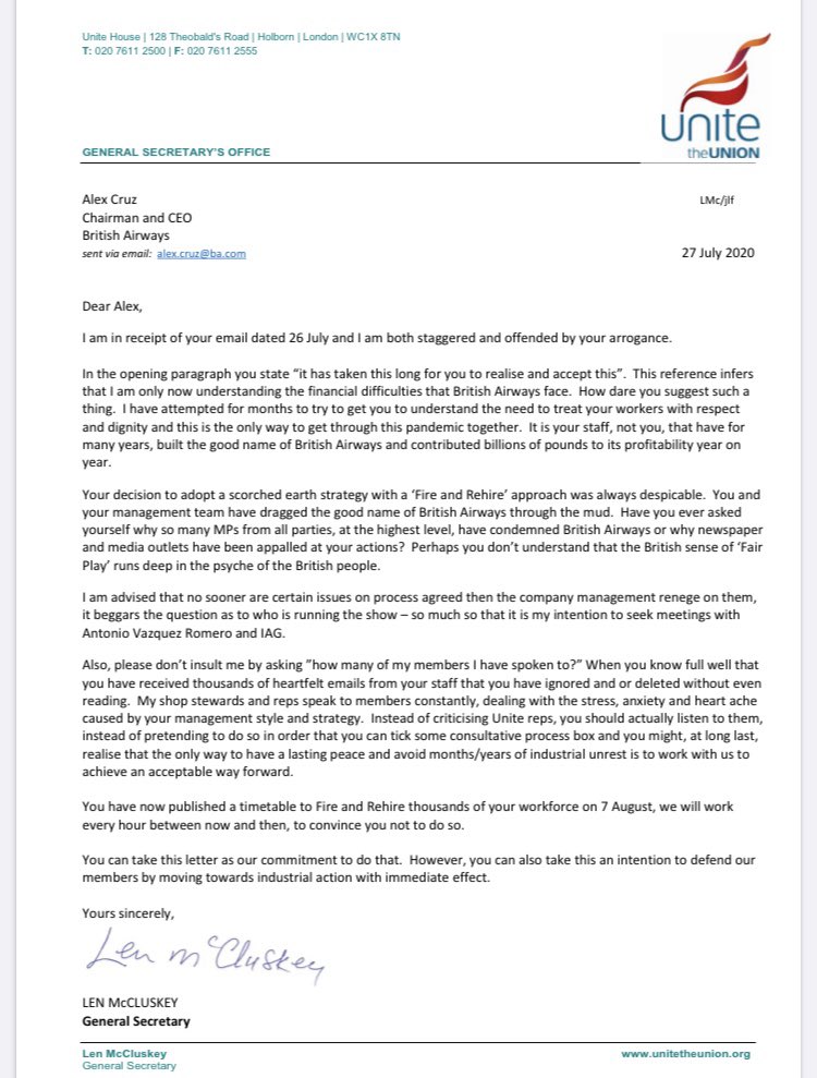 Well @British_Airways you haven’t listened, you haven’t done anything in good faith, you continue with permanent solutions for a temporary problem. @BASSA_2000 @MFUnite @GMB_union @LenMcCluskey #BAredunancies #corporategreed #britishairways #fireandrehire #NationalDisgrace