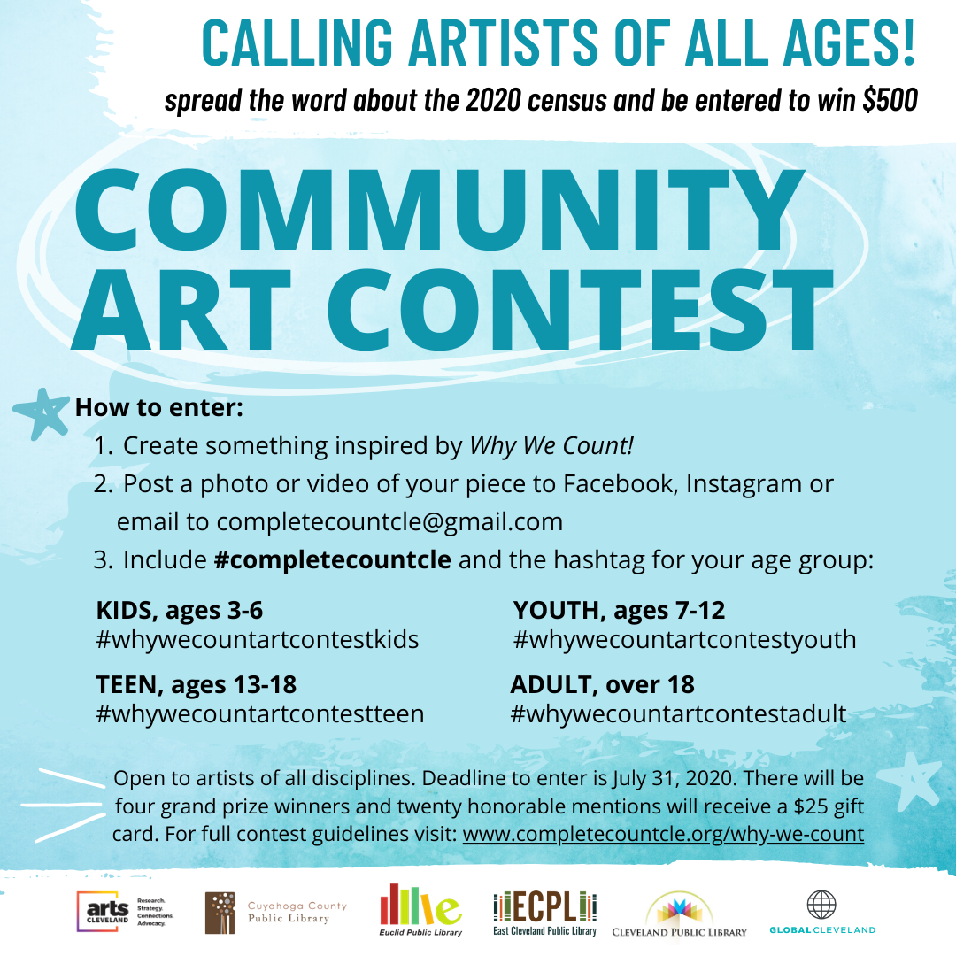 EuclidLibrary's tweet image. To enter, share your artwork to your public social media page with the hashtag #completecountcle and the contest hashtag for your age group, or email your submission to completecountcle@gmail.com.