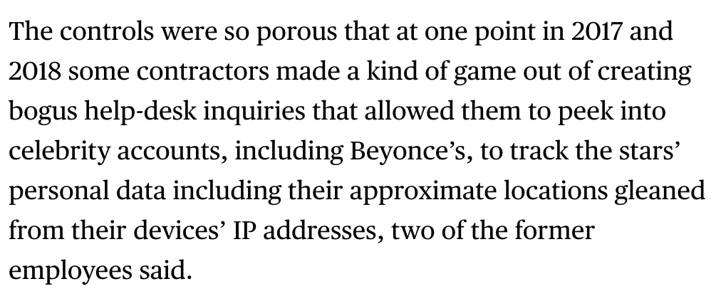 Some employees even claim former contractors used their access to snoop on high profile accounts, like Beyoncé's. Twitter says these tools were only available to employees who needed them for their jobs, but that doesn't mean those employees always used their access appropriately