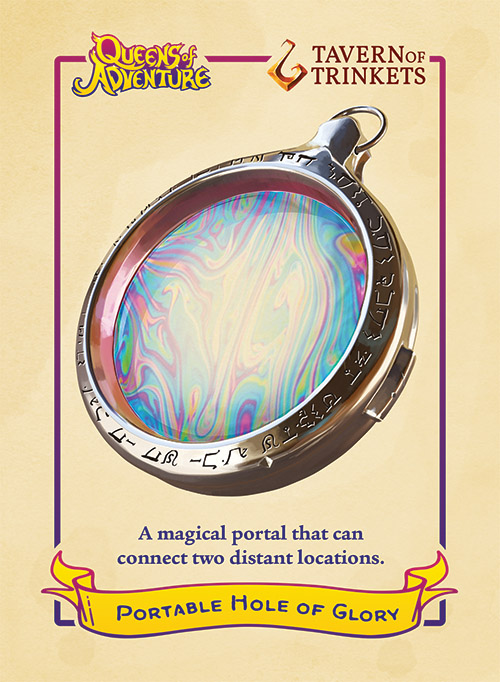DungeonDrag's tweet image. July's magic item card, with art from @DnDTrinkets, is at hand!

Use the portable hole of glory to stay socially distant on your next adventure! 

You can get hi-res printable art, or a card in the mail, through our Patreon: patreon.com/queensofadvent…