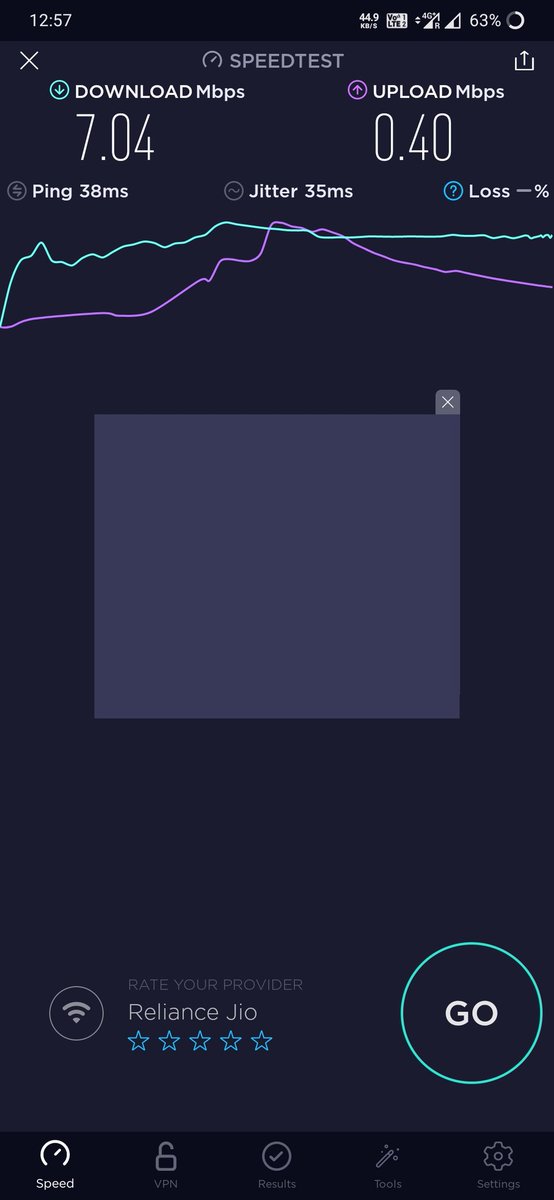imarindampal's tweet photo. @JioCare Now it's around 1 AM. The bandwidth I am getting with JIO is around 7Mbps. I need 
 the same at all times. https://t.co/3ftXD0EHY5