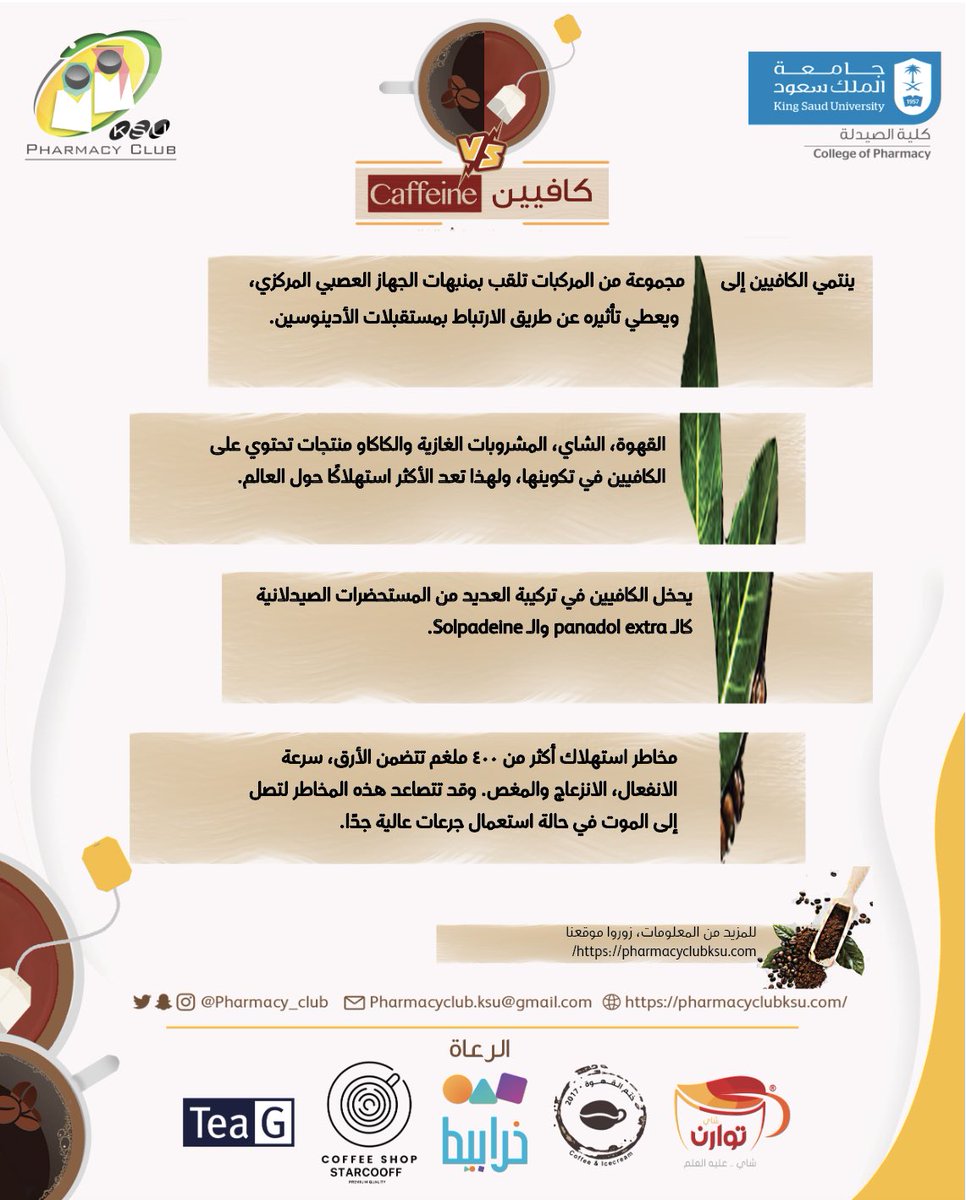 Pharmacy_Club's tweet photo. حقيقة الكافيين❗️
#كافييندول https://t.co/nWhyYsVb94
