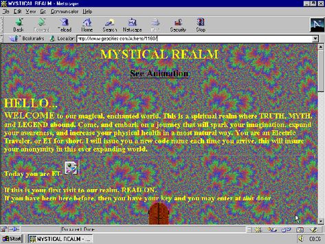 k_o_p_e's tweet photo. Berühmt für seine animierten "Hintergründe aus der Hölle": Geocities! Gibt's als 652GB Dump zum Durchklicken auf: https://t.co/dzOl7IM3FC
#90sweb #mittagspause #retro https://t.co/zykVtNpKzn