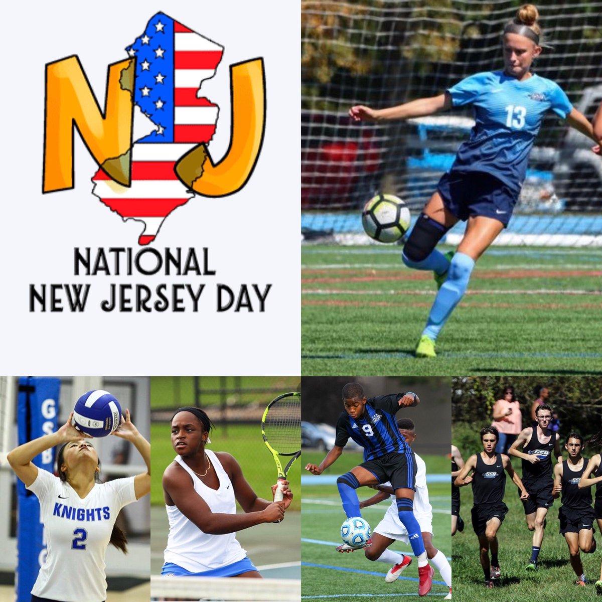 GSBAthletics's tweet photo. Happy National New Jersey Day! GSB is Jersey Proud and we love watching our Jersey Kids do their thing! #GoKnights #TaylorHam #PorkRoll #DowntheShore #JerseyLeft #GardenState #JerseyStrong https://t.co/PyBL3SYMS4