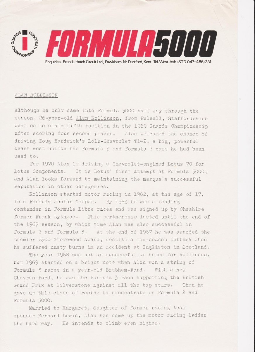 UnracedF1's tweet photo. Perhaps the first insane motorsport series that existed the Formula 5000, with all kind of open wheelers entering.  

Here some info of the 1970 drivers (sadly all of them are already dead) Peter Gethin, Frank Gardner, Alan Rollinson.  #Autosport #Formula5000 #F5000 https://t.co/zFxqxD9w4L