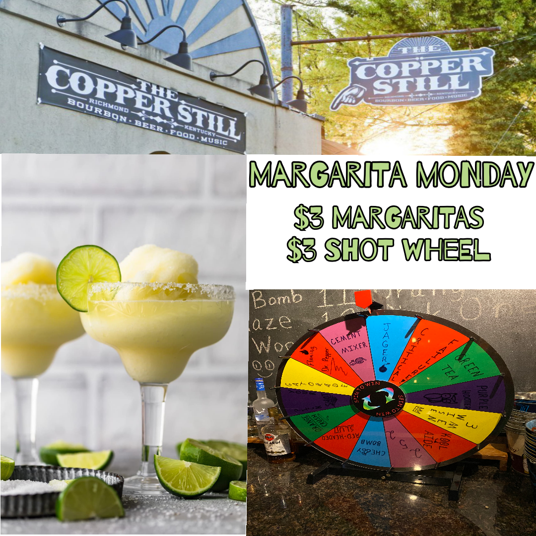 Today will be a great day (Even though it’s a Monday)! Especially if you come in to The Copper Still for some frozen Margaritas! Blood orange strawberry and lime flavors for this evening! Next week we will have a surprising new flavor! 🍊🍦 #TheCopperStill #MargaritaMonday