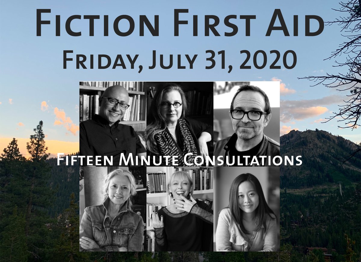 commofwriters's tweet photo. CW Workshop alums! Join us Friday, 7/31, for Fiction First Aid! Private, 15-minute appts with 1 of 6 participating staff members: @alex_esp, @JanetFitch323, @GlenDavidGold, Sands Hall, @dylanlandis &amp; @krysleewriter. 1st come, 1st served. Appts are limited! https://t.co/cCSr2oSGXM https://t.co/shVAs1YaZS