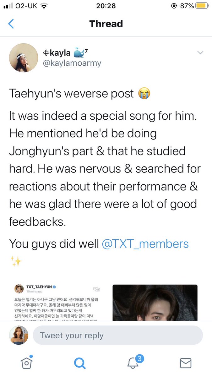 when txt covered replay and afterwards taehyun wrote a diary explaining why it was so important to him