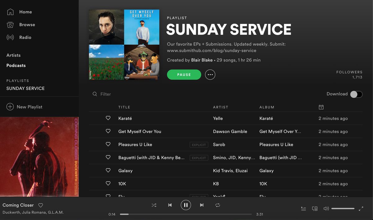 SundaySrvc's tweet photo. 🚨UPDATED🚨

ENJOY #NEWMUSIC FROM:
@sarobali
@yelle
@GambleDawson 
@smino @JIDsv @kennybeats 
@sicologyy
@harryjayrob
@nicknerymusic
@milesfromkin_
@loboiimusic
@papiyanks
@redecaymusic
@kidtravis @The_Eluzai 
@EvieIrie 
@everthe8
@HeyBrightside +MORE

#NP https://t.co/tr3RFUdDoZ https://t.co/DWR7A16ZBq