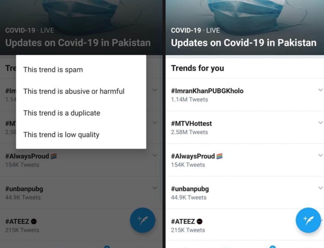 nabeelali77's tweet photo. Previous trend is still here guys. Just mark this trend aa duplicate and the previous trend will be back in your trending list. 
#ImranKhanPUBGKholo 
#ImranKhanPUBGKolo https://t.co/dZzNrZBmac